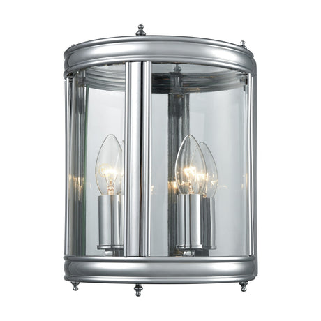 Marlow 2 light wall light in chrome finish