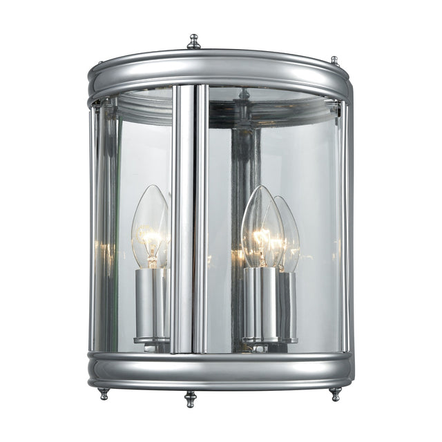 Marlow 2 light wall light in chrome finish