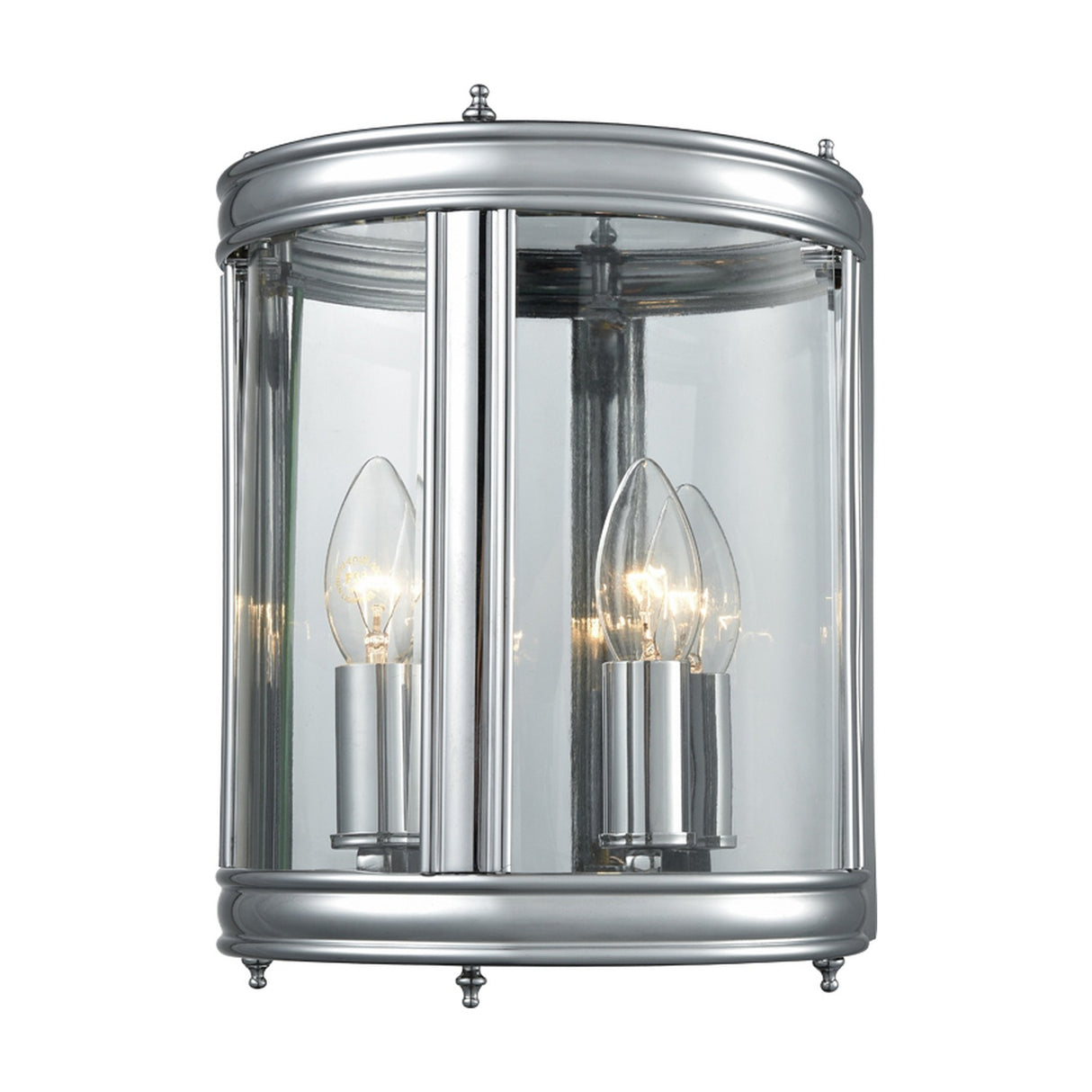 Marlow 2 light wall light in chrome finish, alternative view