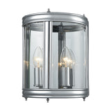 Marlow 2 light wall light in chrome finish, alternative view