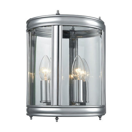 Marlow 2 light wall light in chrome finish, alternative view