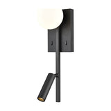 Luca 2 light wall light in black finish, alternative view