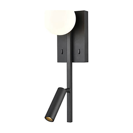 Luca 2 light wall light in black finish, alternative view