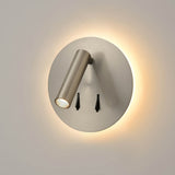 Luca 2 light wall light in satin nickel finish, shown on a dark background