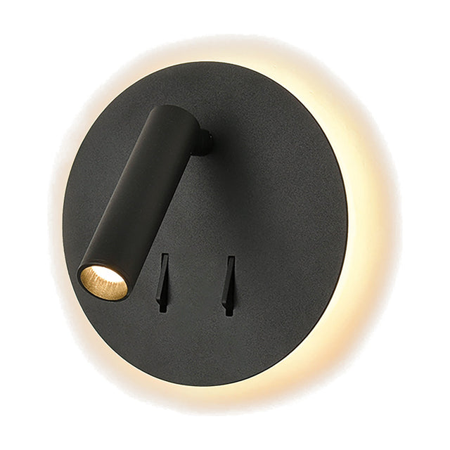 Luca 2 light wall light in black finish