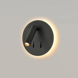 Luca 2 light wall light in black finish, shown on a dark background