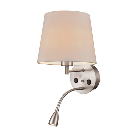 Austen 2 light wall light in satin nickel finish
