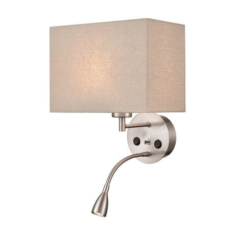 Austen 2 light wall light in satin nickel finish