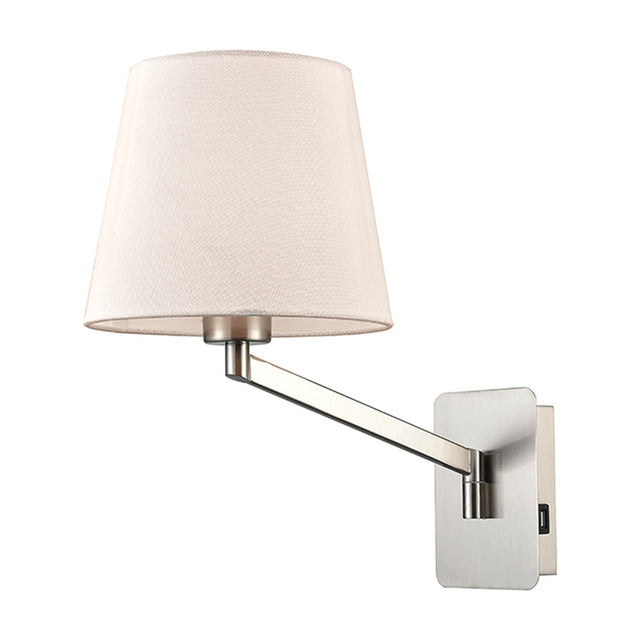 Blyton wall light in satin nickel finish