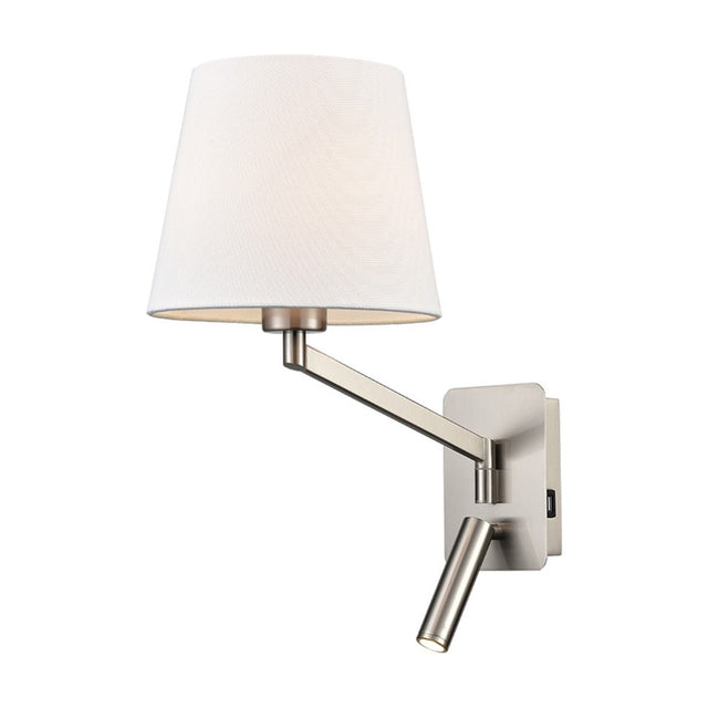 Blyton 2 light wall light in satin nickel finish