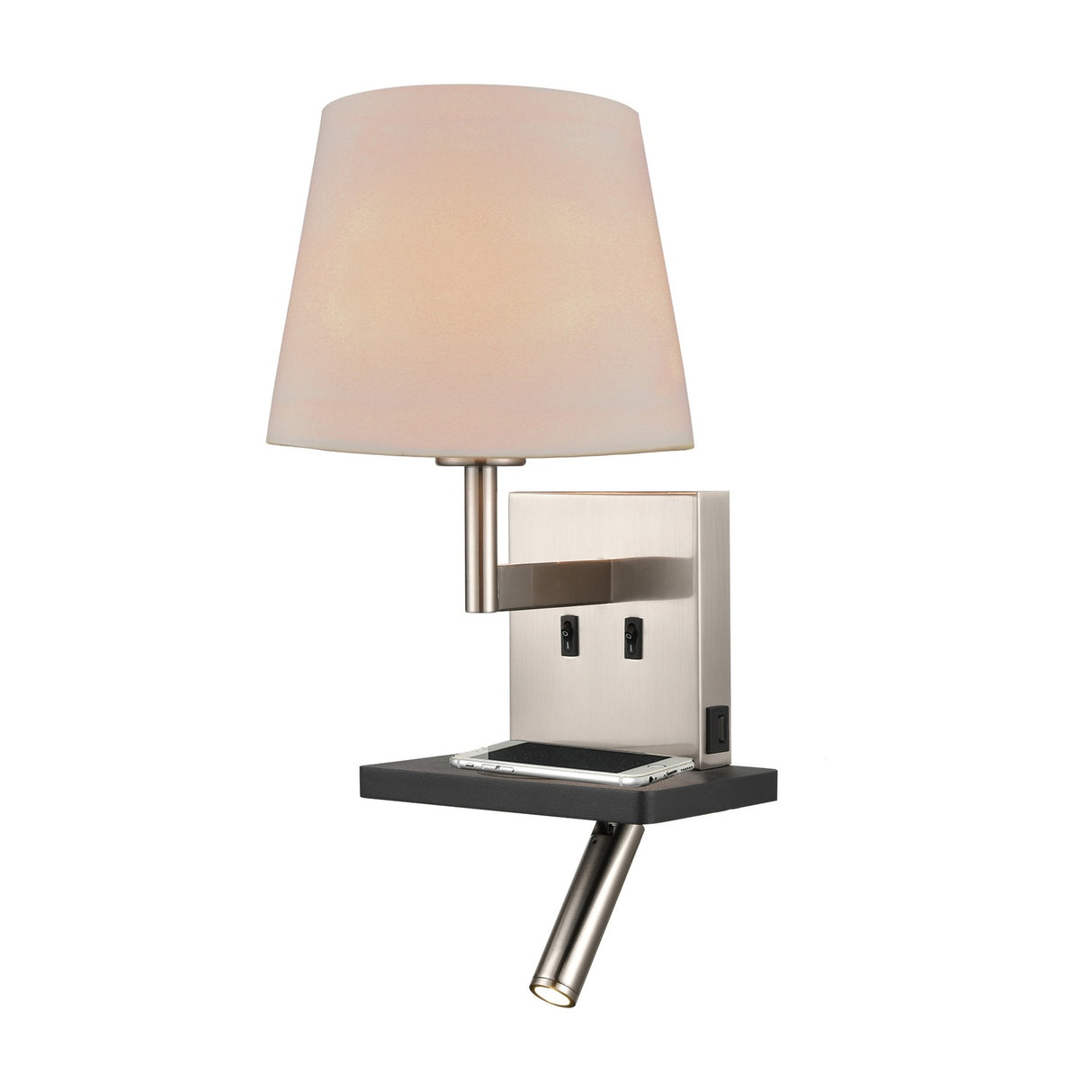 Austen 2 light wall light in satin nickel finish