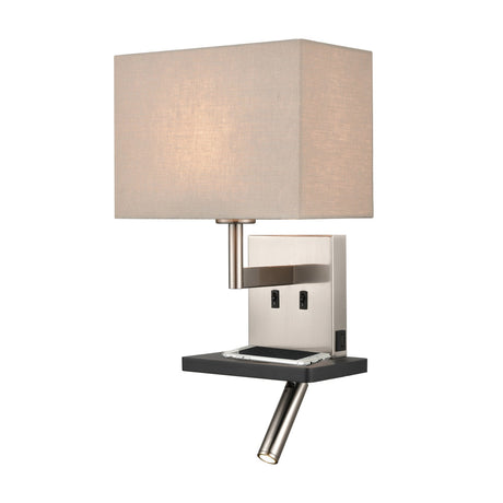 Austen 2 light wall light in satin nickel finish
