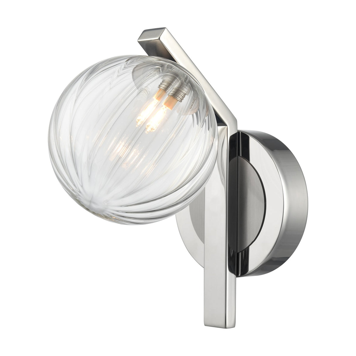 Oculus wall light in chrome and satin nickel finish