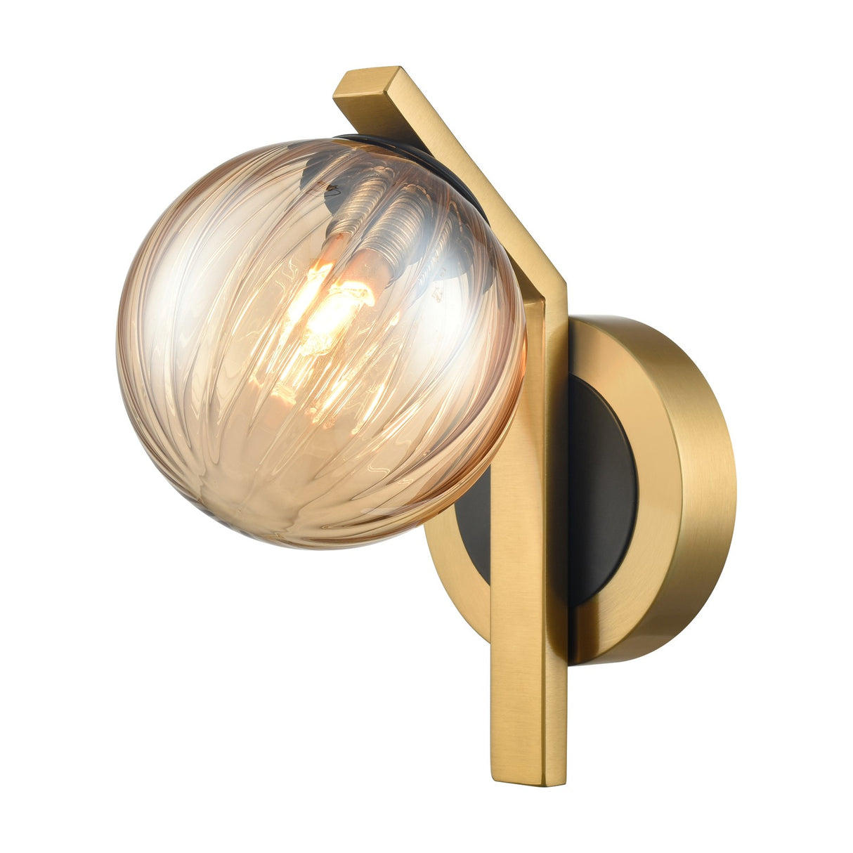 Oculus wall light in black and brass finish