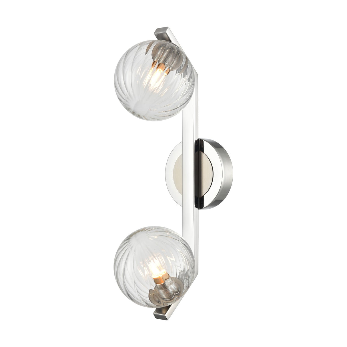 Oculus 2 light wall light in chrome and satin nickel finish