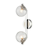 Oculus 2 light wall light in chrome and satin nickel finish