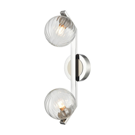 Oculus 2 light wall light in chrome and satin nickel finish