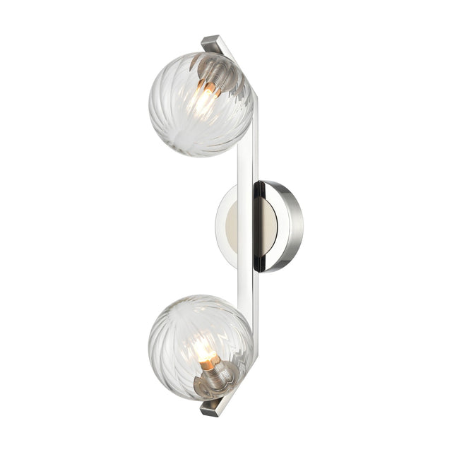 Oculus 2 light wall light in chrome and satin nickel finish