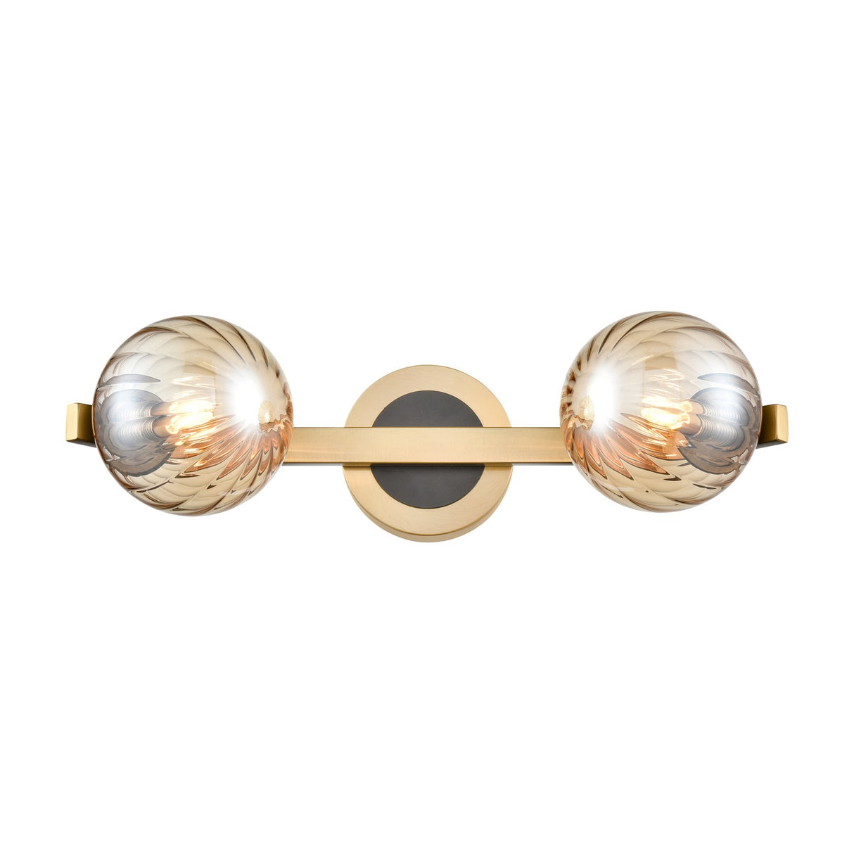 Oculus 2 light wall light in black and brass finish, alternative view