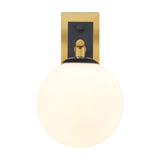 Stellar wall light in black and brass finish