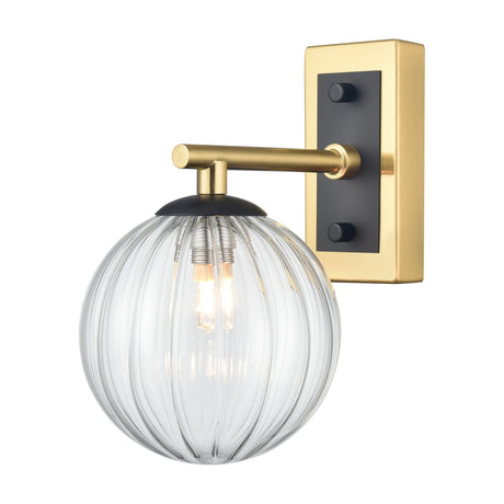 Stellar wall light in black and brass finish