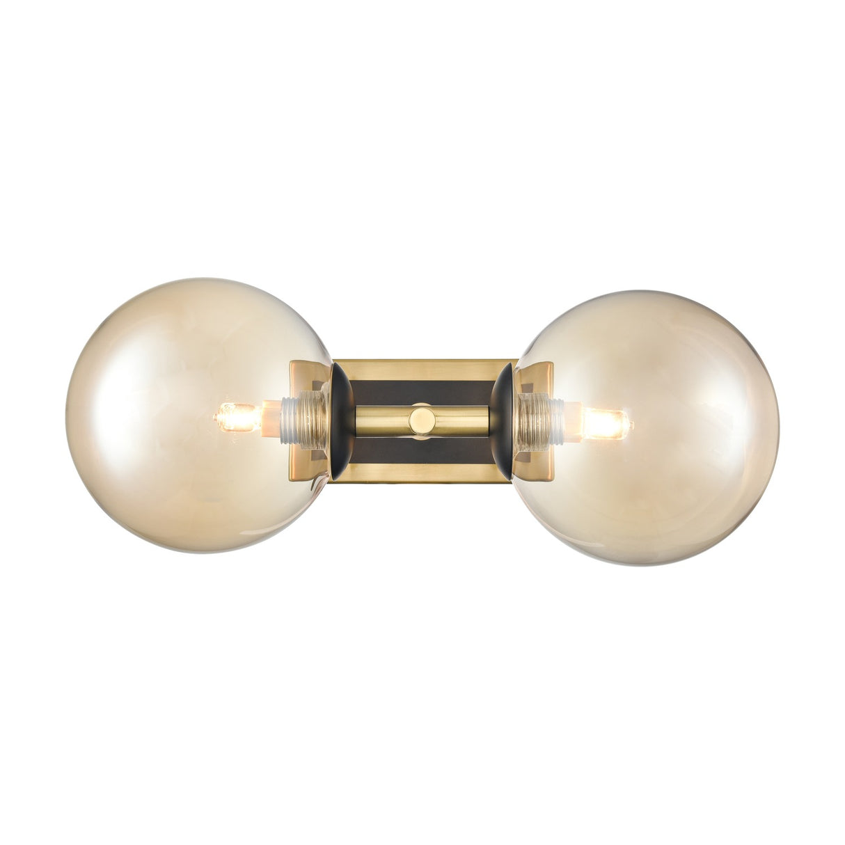 Stellar 2 light wall light in black and brass finish, alternative view