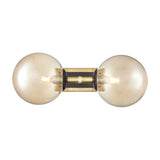 Stellar 2 light wall light in black and brass finish, alternative view