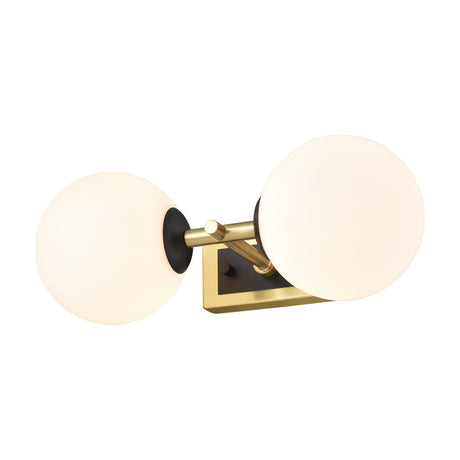 Stellar 2 light wall light in black and brass finish, alternative view
