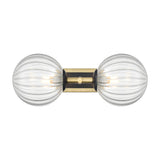 Stellar 2 light wall light in black and brass finish