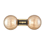 Stellar 2 light wall light in black and brass finish, alternative view