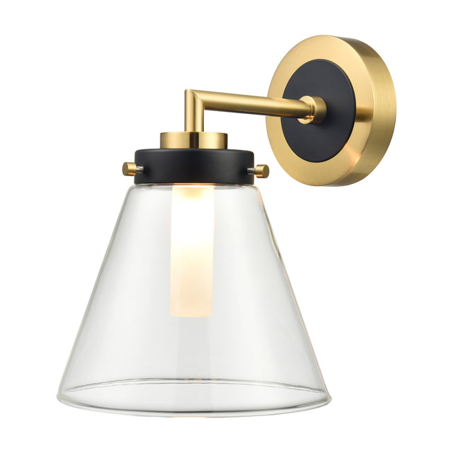 Conica wall light in black and brass finish
