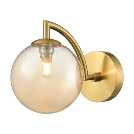 Globe wall light in brass finish