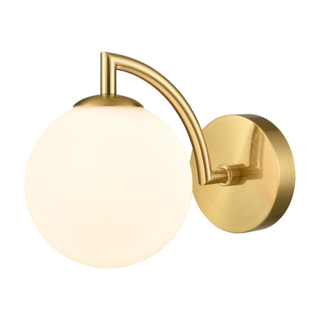 Globe wall light in brass finish