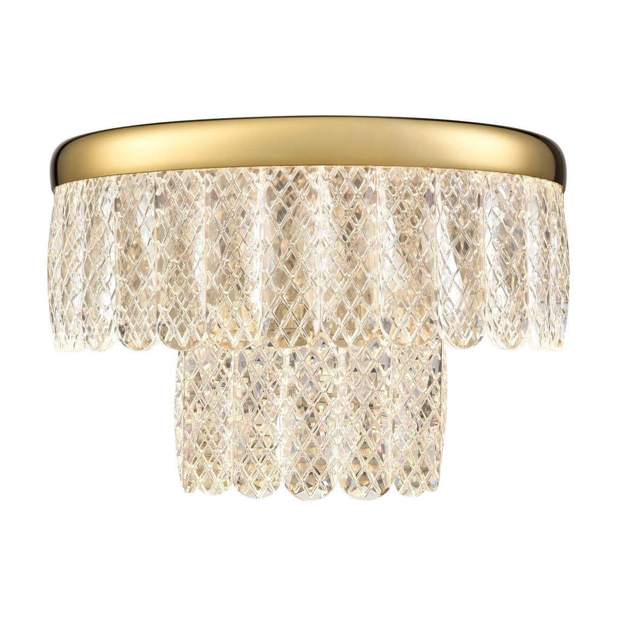 Victoria 2 light wall light in gold finish
