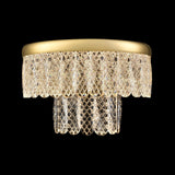Victoria 2 light wall light in gold finish, shown on a dark background