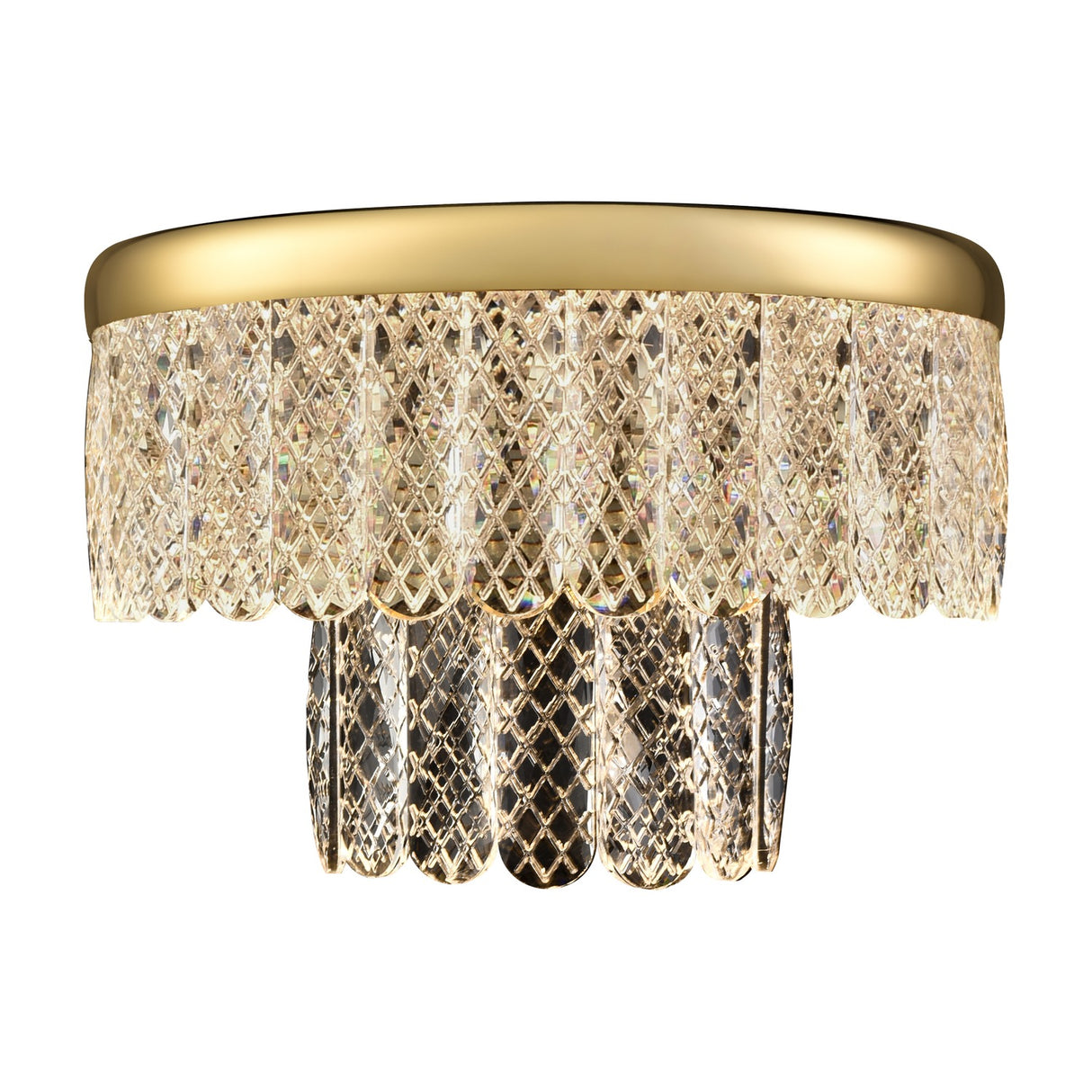 Victoria 2 light wall light in gold finish, alternative view