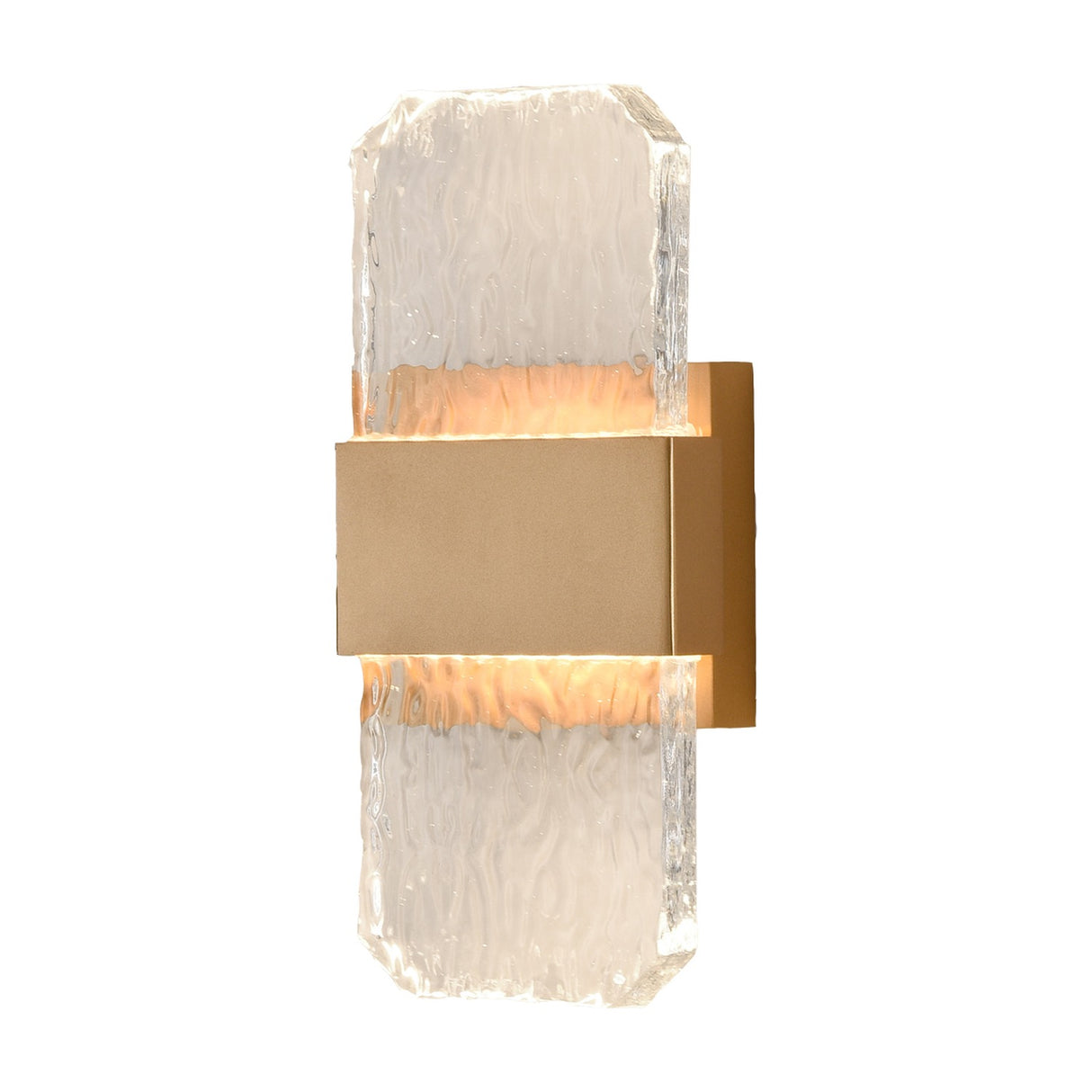 Frost exterior wall light in brass finish