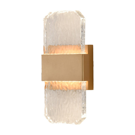 Frost exterior wall light in brass finish