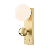 Iris 2 light wall light in satin brass finish