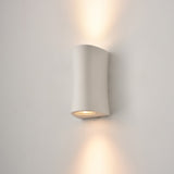 Fresco 2 light wall light, shown on a dark background