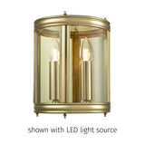 Marlow 2 light wall light in brass finish
