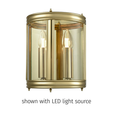 Marlow 2 light wall light in brass finish