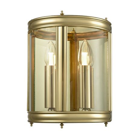 Marlow 2 light wall light in brass finish, alternative view