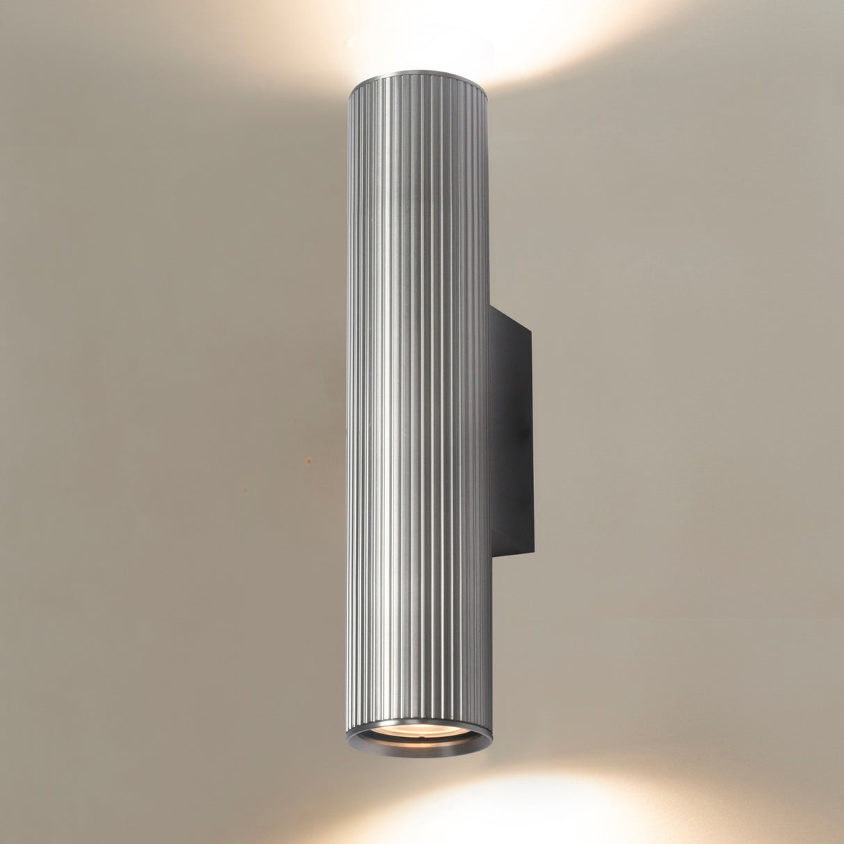 Scout 2 light wall light, shown on a dark background