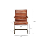 Wamma Leather Desk Chair - Dark Brown & Brushed Metal