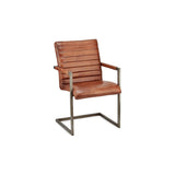 Wamma Leather Desk Chair - Dark Brown & Brushed Metal