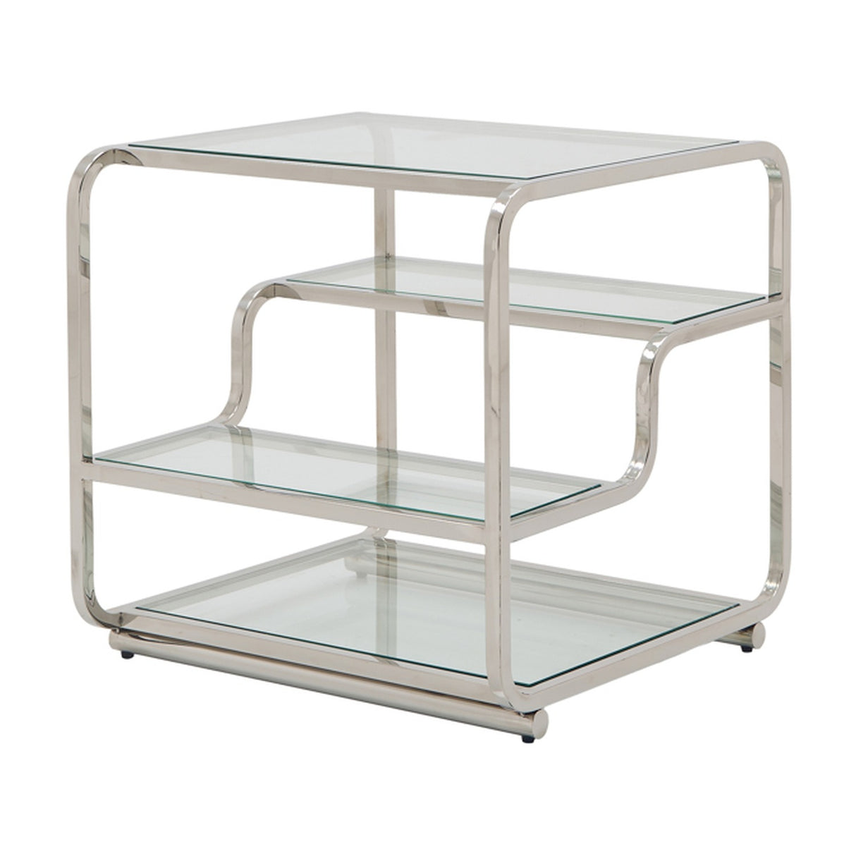 West Side Table - Chrome with Clear