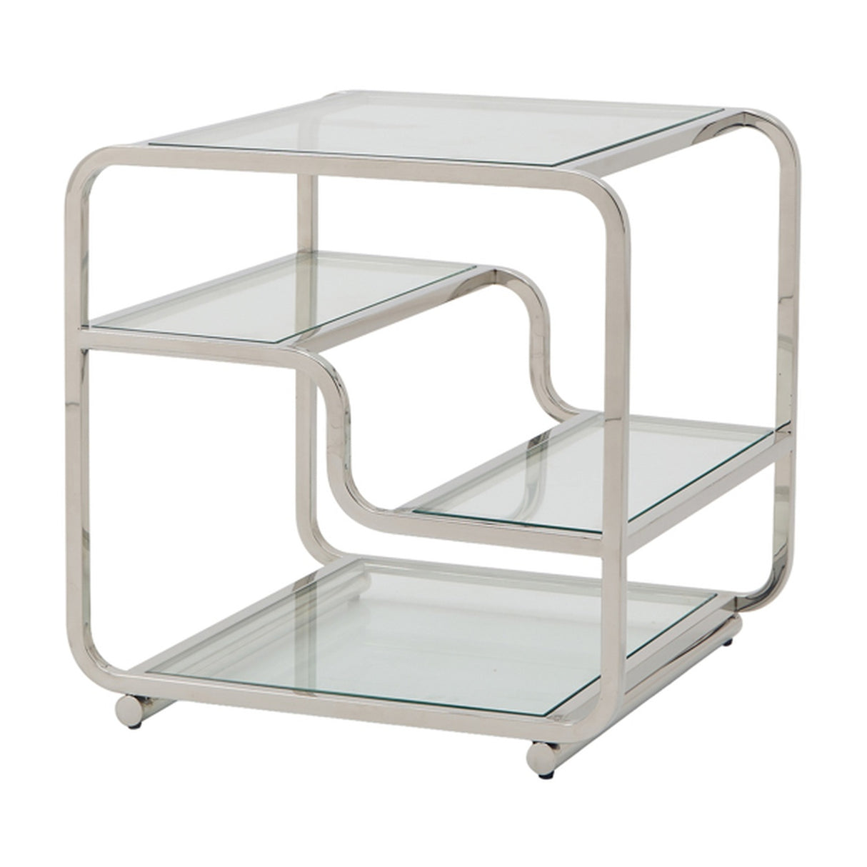 West Side Table - Chrome with Clear