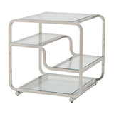 West Side Table - Chrome with Clear