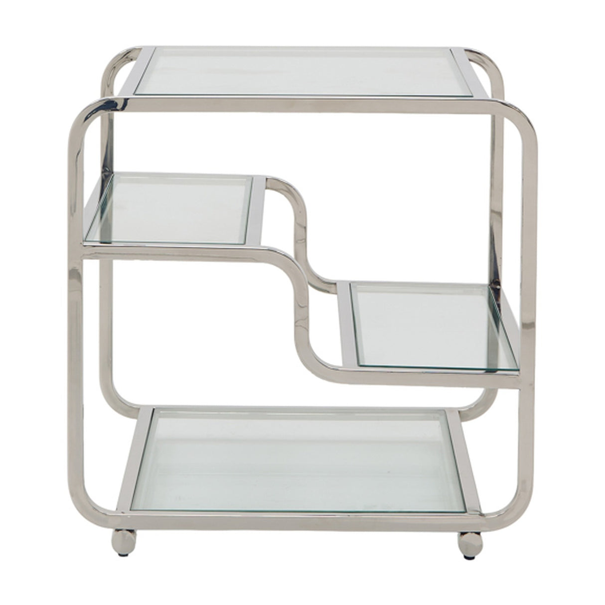 West Side Table - Chrome with Clear